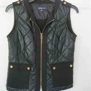 Jones New York faux leather vest, blk, NWOT, Sz P